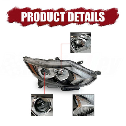 Halogen Headlight Assembly Passenger Side for Nissan Rogue Sport (2017–2019)