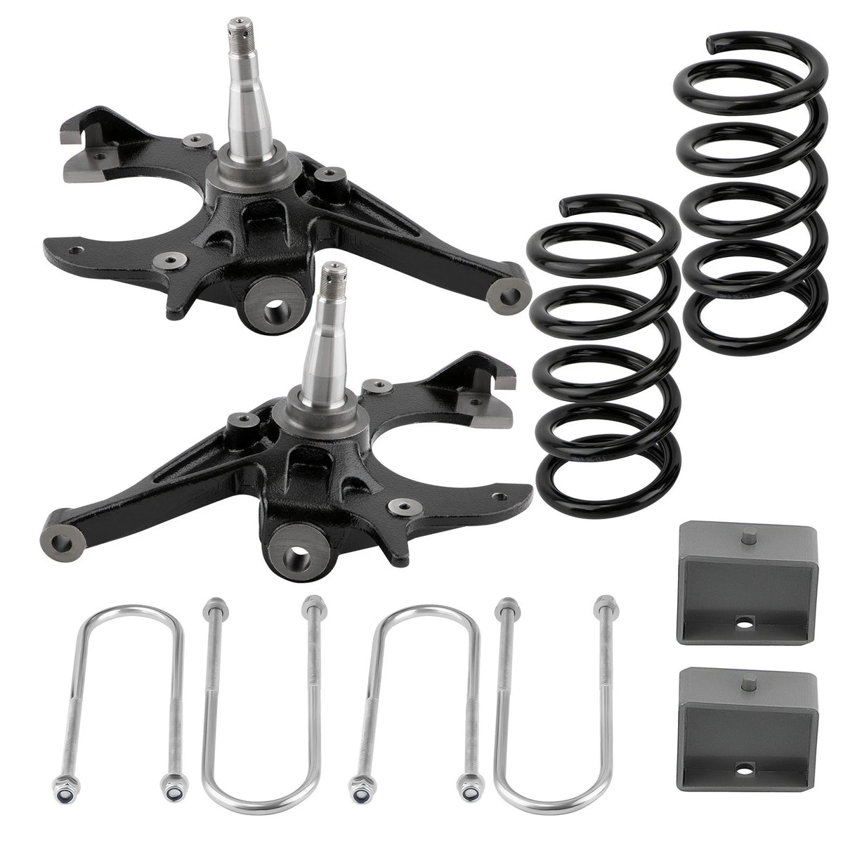 5" / 4" Drop Lowering Kit w/ Spindles & Springs for Chevy S10 2WD (1982–2004)