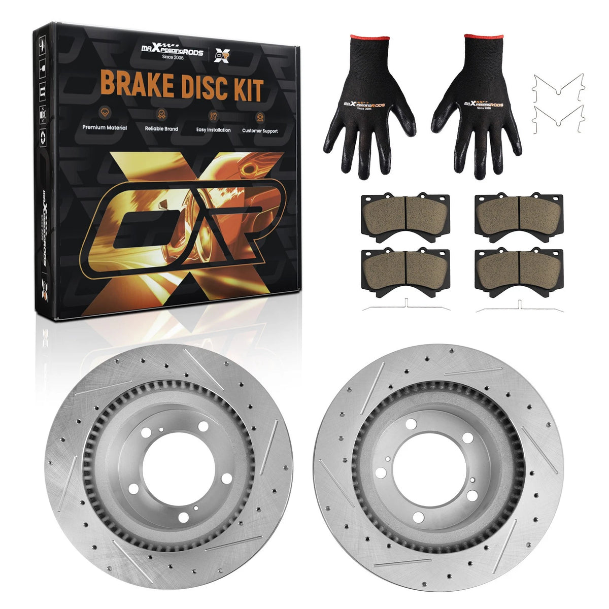 Set of 2 Front Brake Rotors & Ceramic Pads for Lexus LX570 (2016–2021)