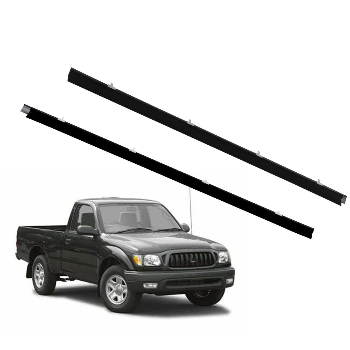 2X Front Weatherstrip Door Window Moulding Trim Seal for Toyota Tacoma (1995–2004)