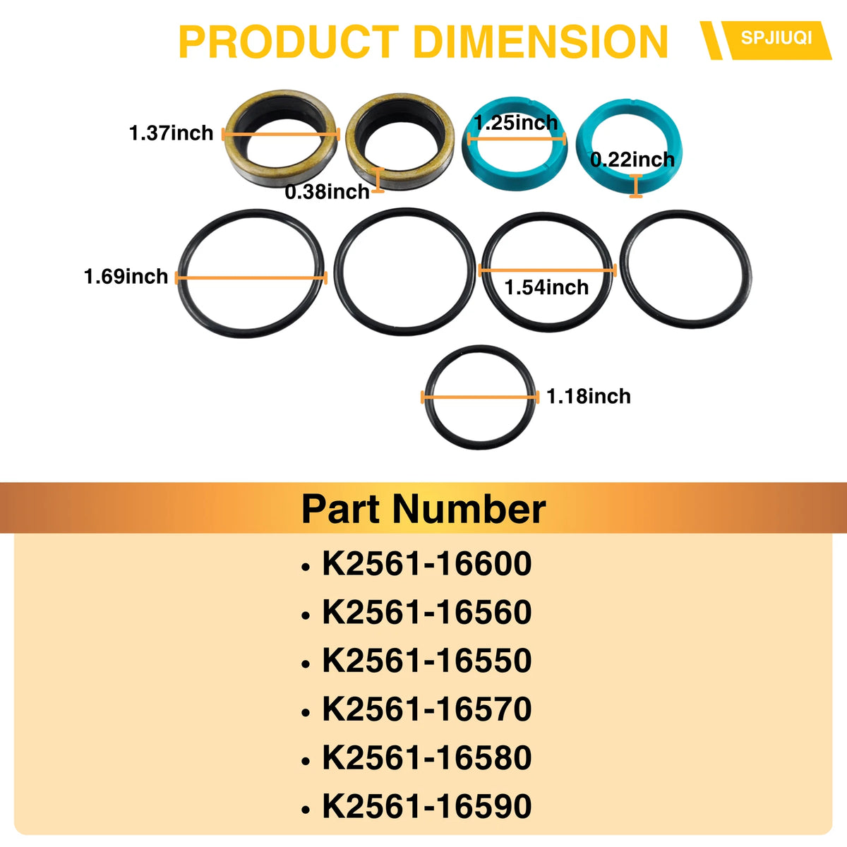 Steering Hyd Seal Kit K2561-16600 for Kubota BX1800D BX2200D BX22D BX23D (2000–2006)
