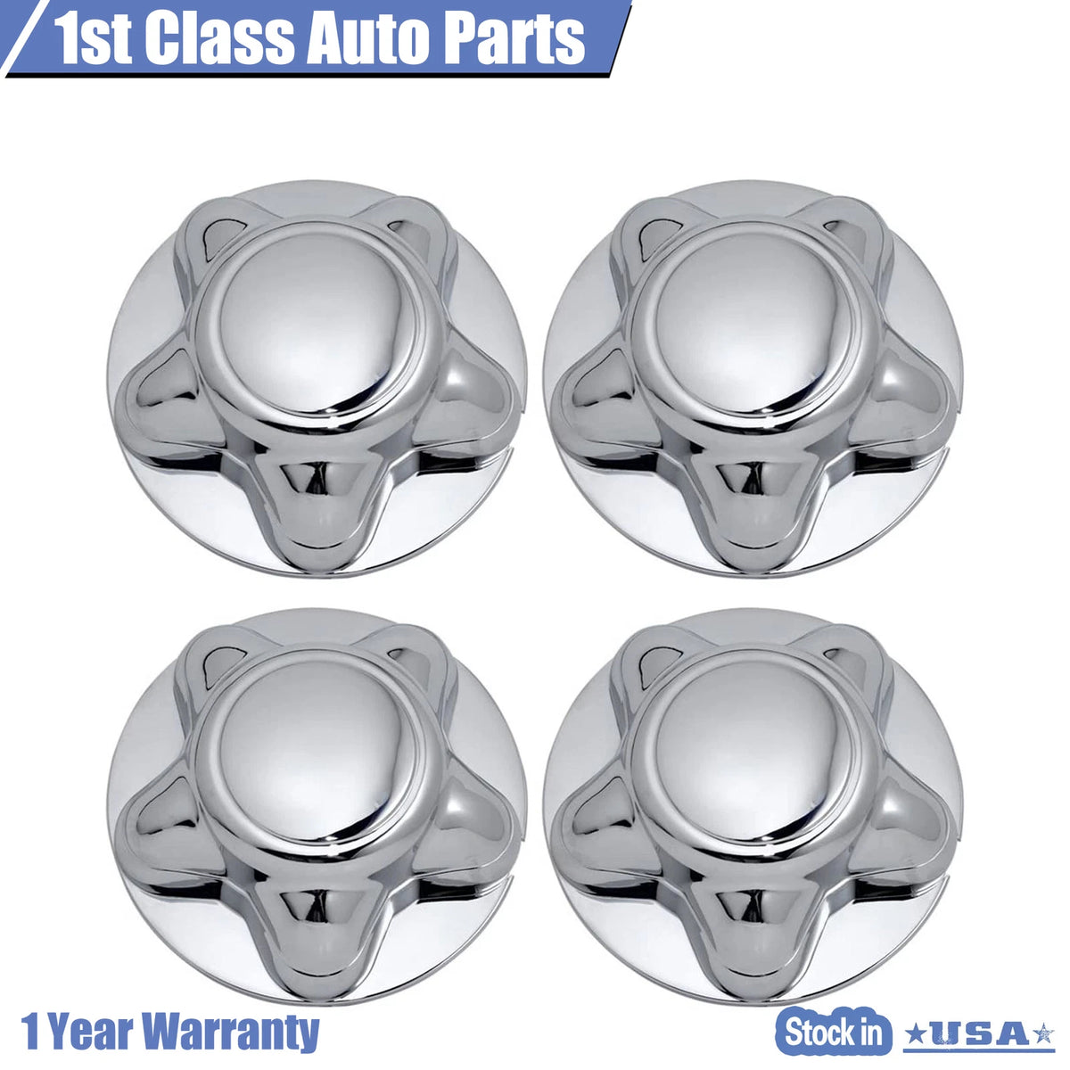 Set of 4 Chrome Wheel Center Hub Caps for Ford F150 Lincoln (1997–2002)