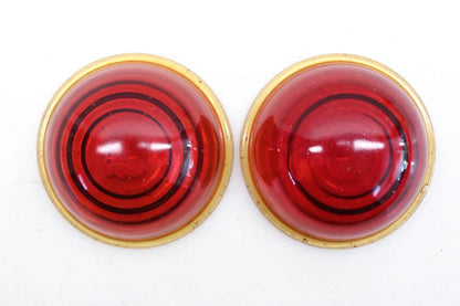 Set of 2 Red Glass Domed Taillights for Aftermarket RA038-5