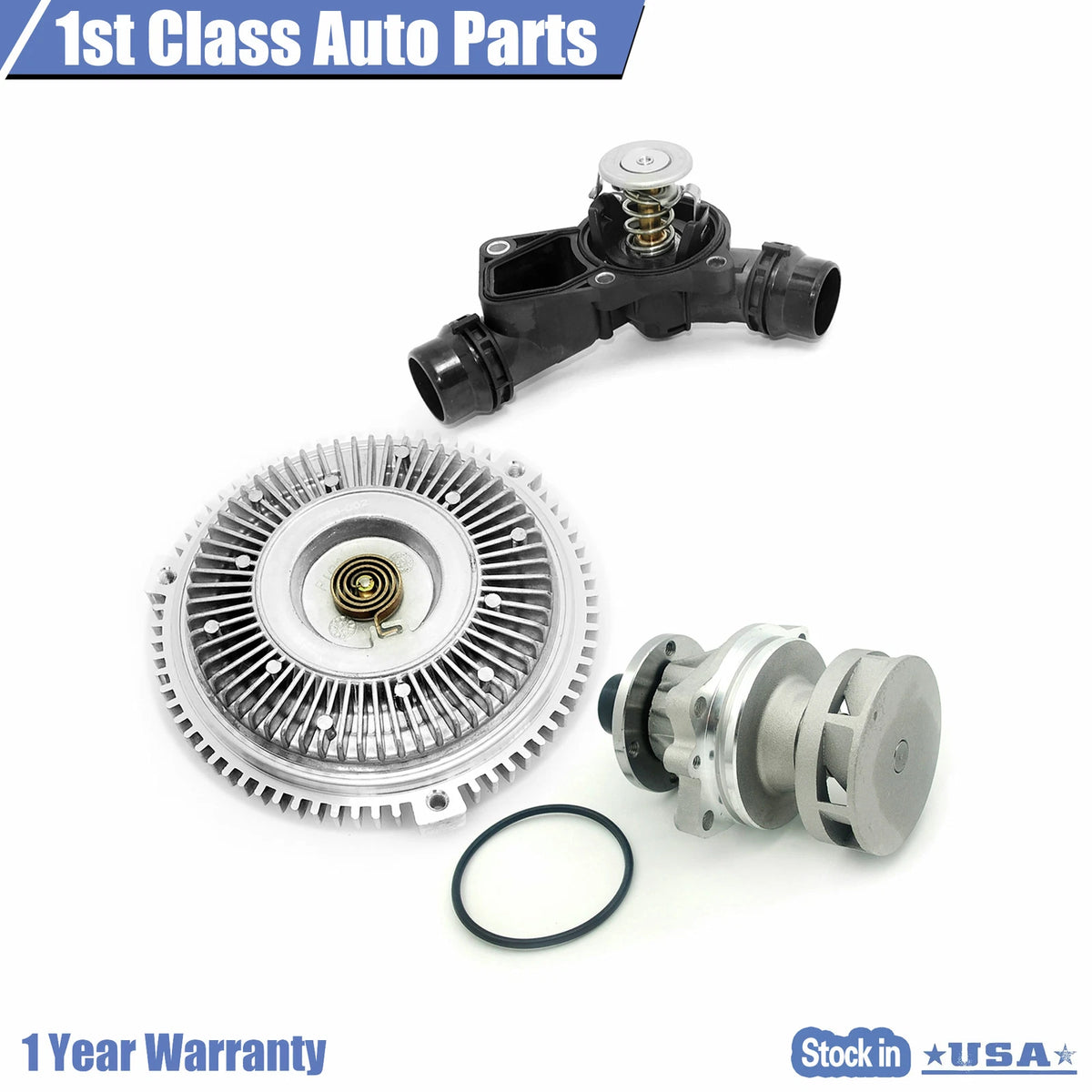 Water Pump Fan Clutch Thermostat Set for BMW E46 3 Series (1998–2006)