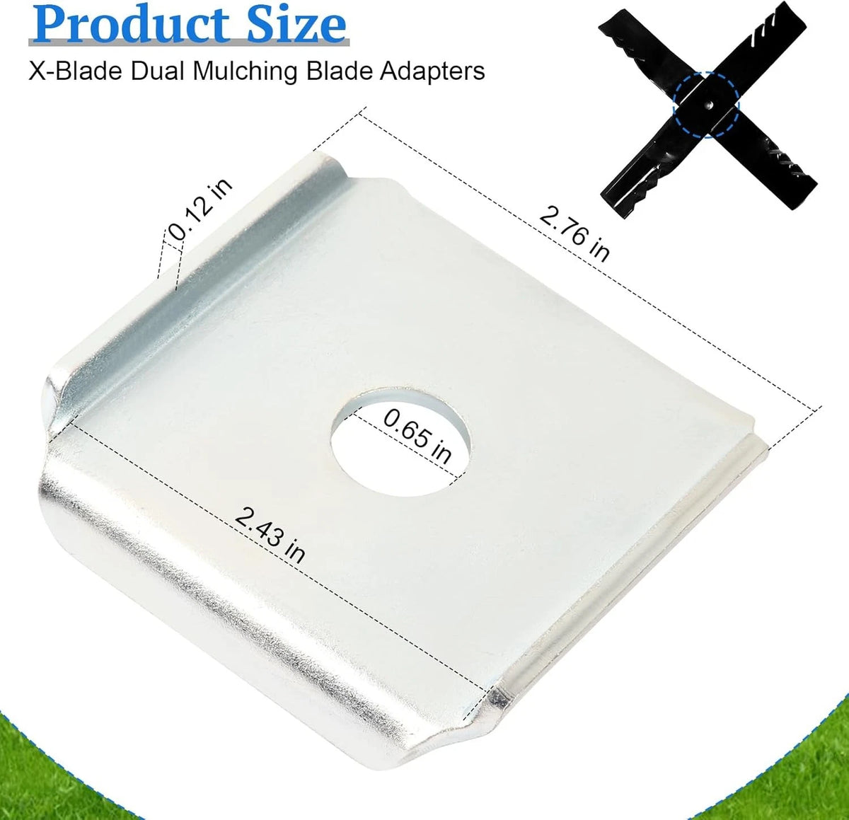 Set of 6 X-Blade Dual Mulching Blade Adapters for Standard Commercial Mowers
