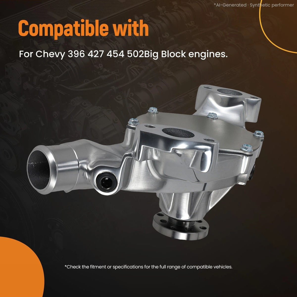 Aluminum Short Water Pump for Big Block Chevy 396 427 454 502 (T16150)