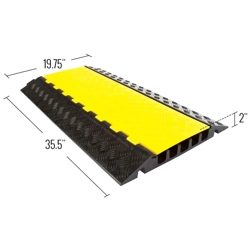 5-Cable Rubber Electrical Snake Cover Ramp for Warehouse