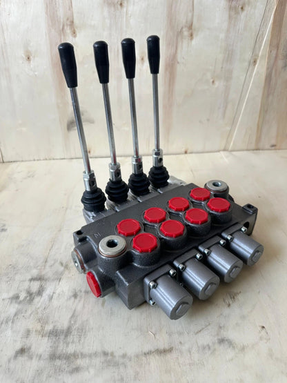 TORA Hydraulic Monoblock Control Valve 18.5 GPM 4 Levers 3/4" BSP