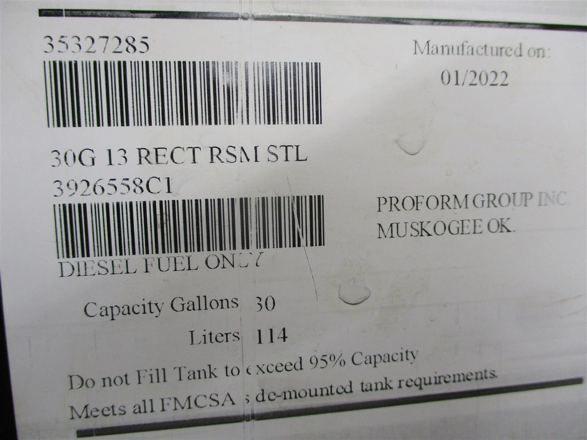 30 Gallon Diesel Fuel Tank for International (3926558C3, 3926558C1)