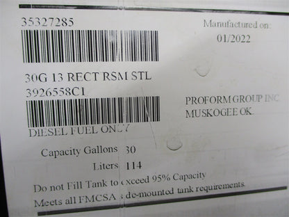 30 Gallon Diesel Fuel Tank for International (3926558C3, 3926558C1)