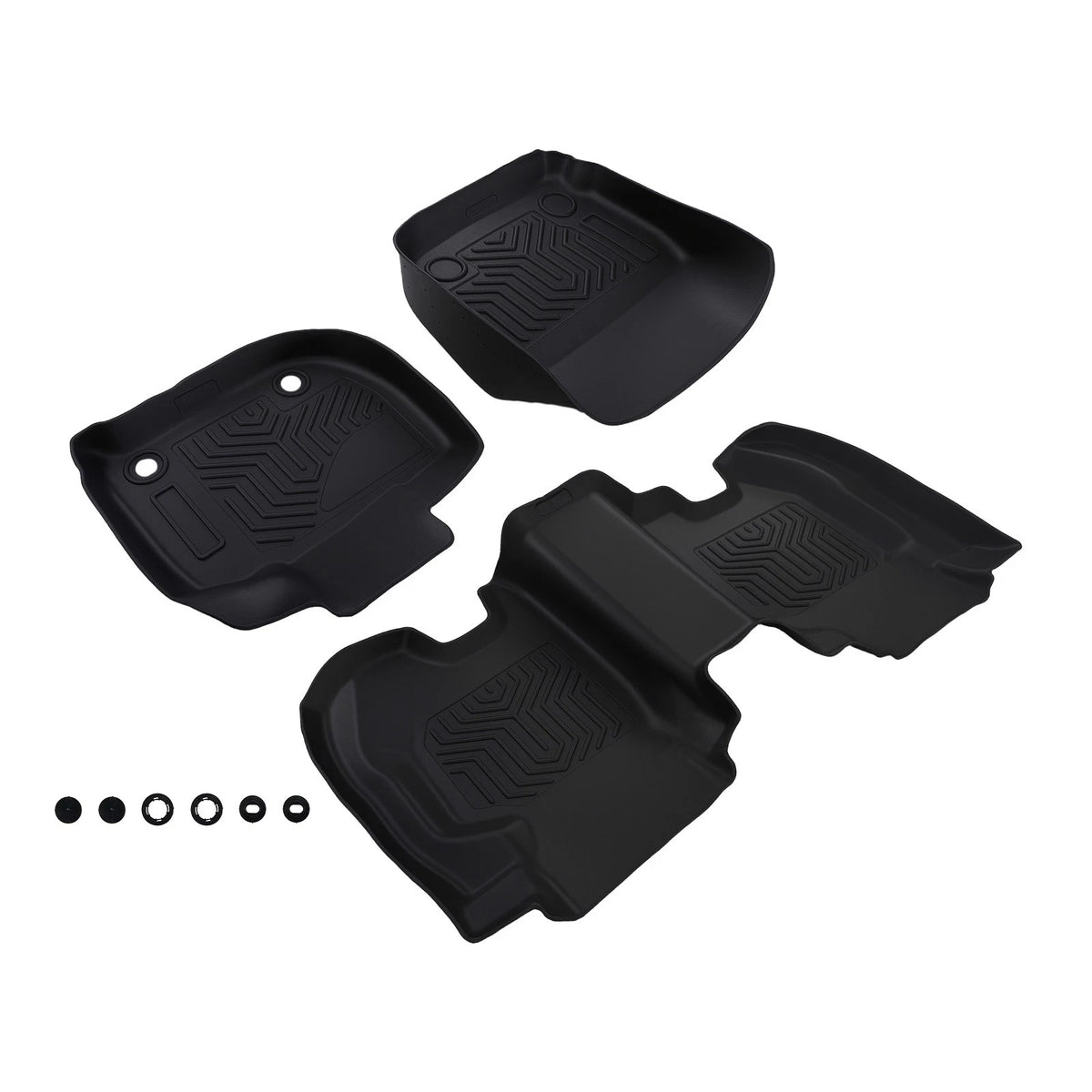 All-Weather Floor Mat Set for Honda (2015–2020) TPE Rubber Waterproof Black
