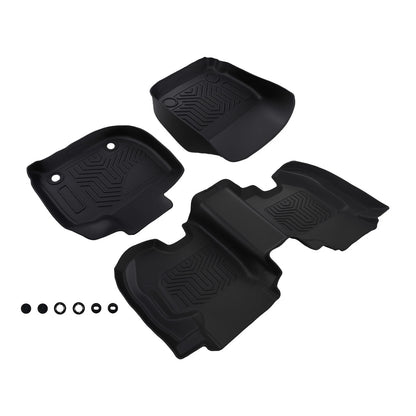 All-Weather Floor Mat Set for Honda (2015–2020) TPE Rubber Waterproof Black