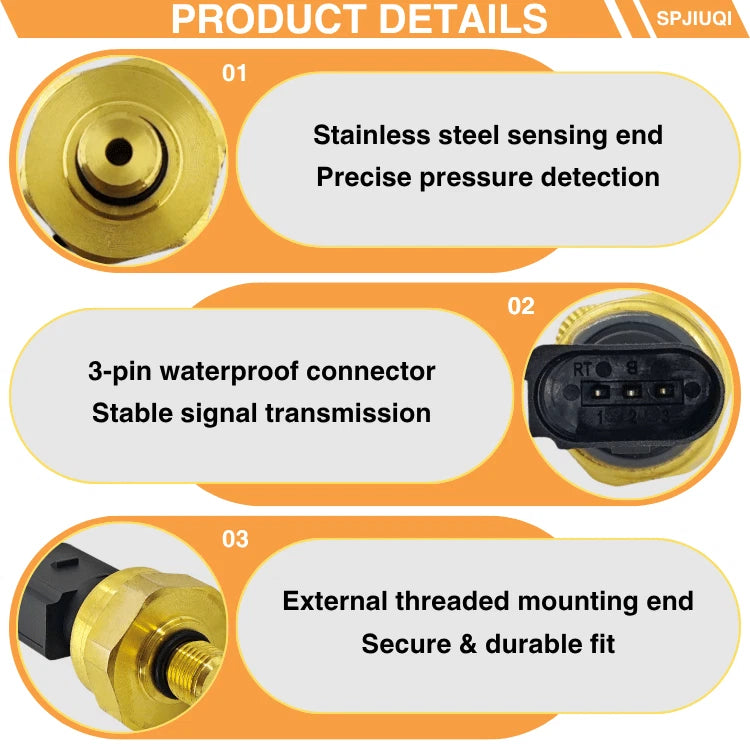 Fuel Oil Pressure Sensor Regulator 06E906051K for Audi A3 A4 A5 A6 Q5 S5 TT (2006–2019)