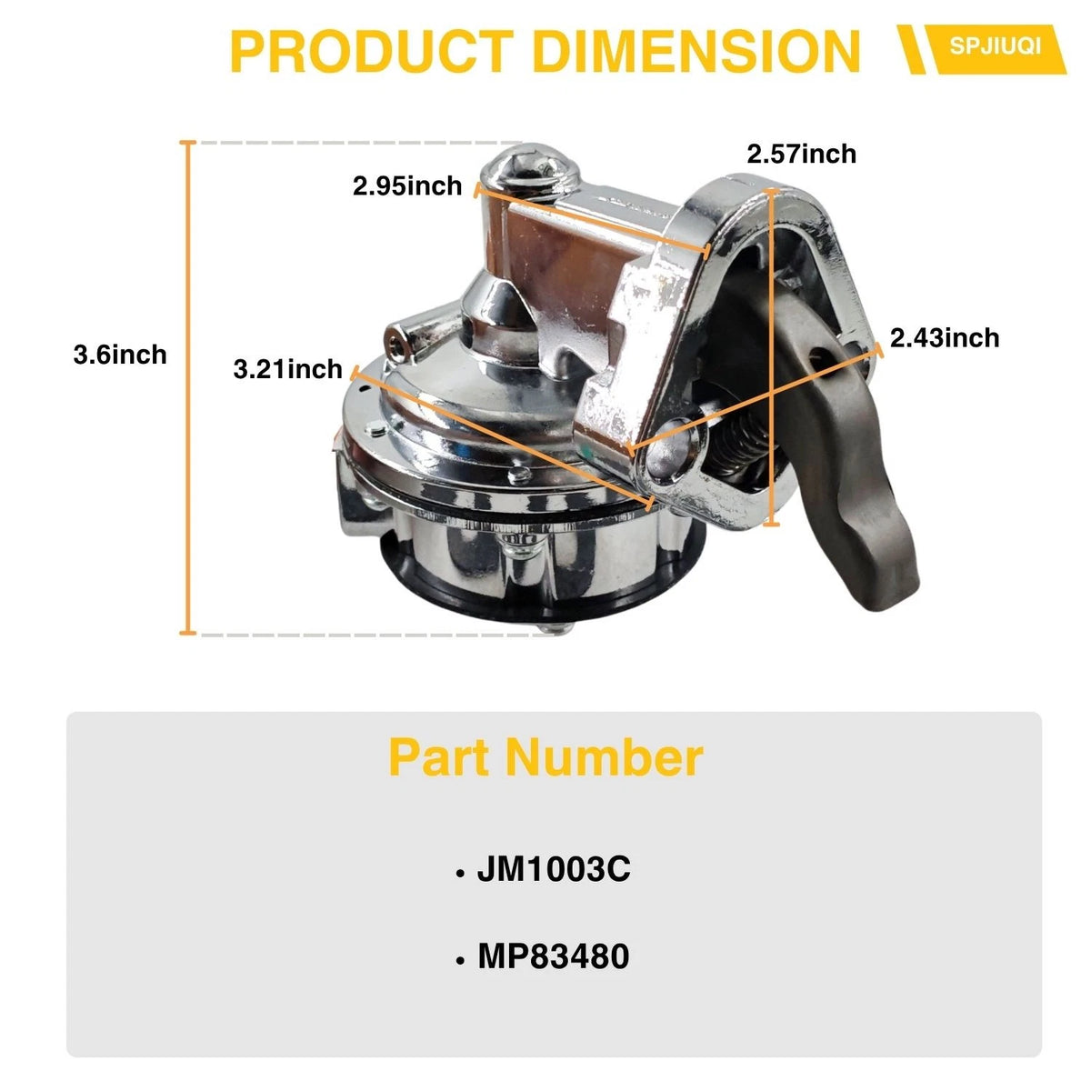 JM1003C Mechanical Fuel Pump for Chevy V8 SBC (265–400)
