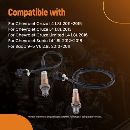 2X Up Down Oxygen Sensor for Chevrolet Cruze/Sonic 1.8L (2011–2018) 350-34114
