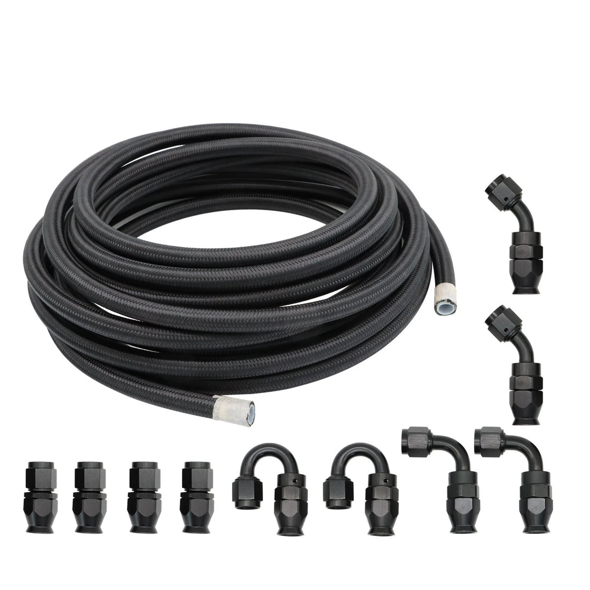 6AN Fuel Line Hose Kit for Universal Applications (20FT, 10 Fittings)