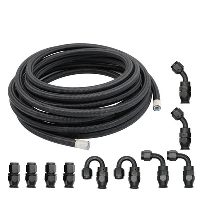 6AN Fuel Line Hose Kit for Universal Applications (20FT, 10 Fittings)