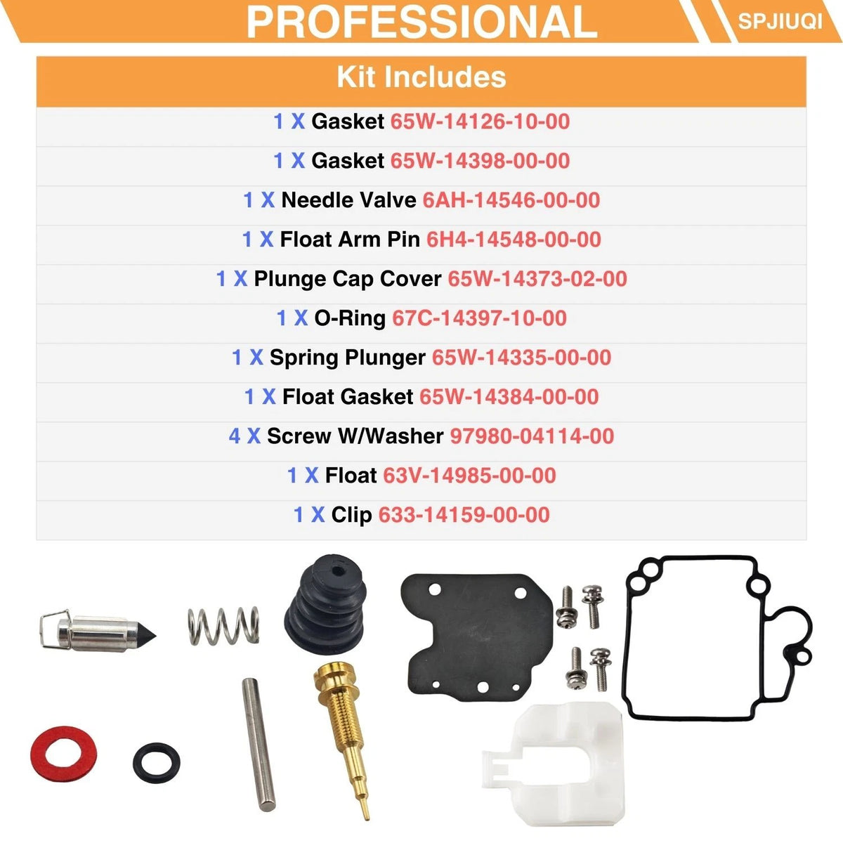 2Pcs Carburetor Repair Kit 67C-W0093-01-00 for Mercury Outboard (30-40HP)