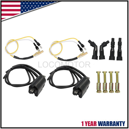 2X Ignition Coils & Spark Plug Caps for Suzuki GS550 GS650 GS750 GS850 GS1100