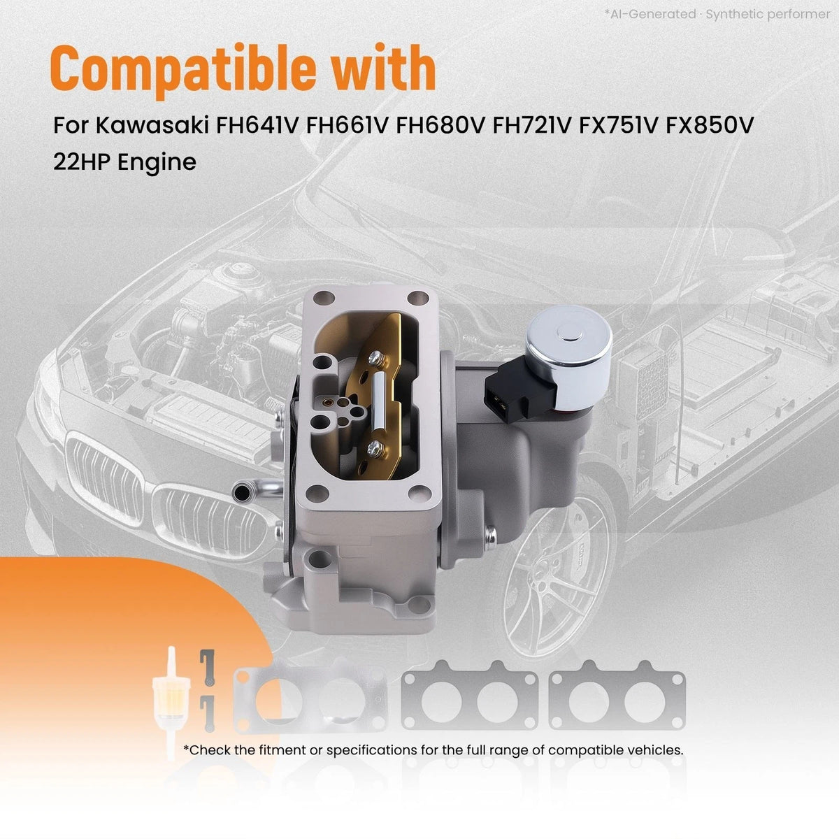 Engine Carb Assembly for Kawasaki FH641V FH661V FH680V FH721V FX751V FX850V (22HP)