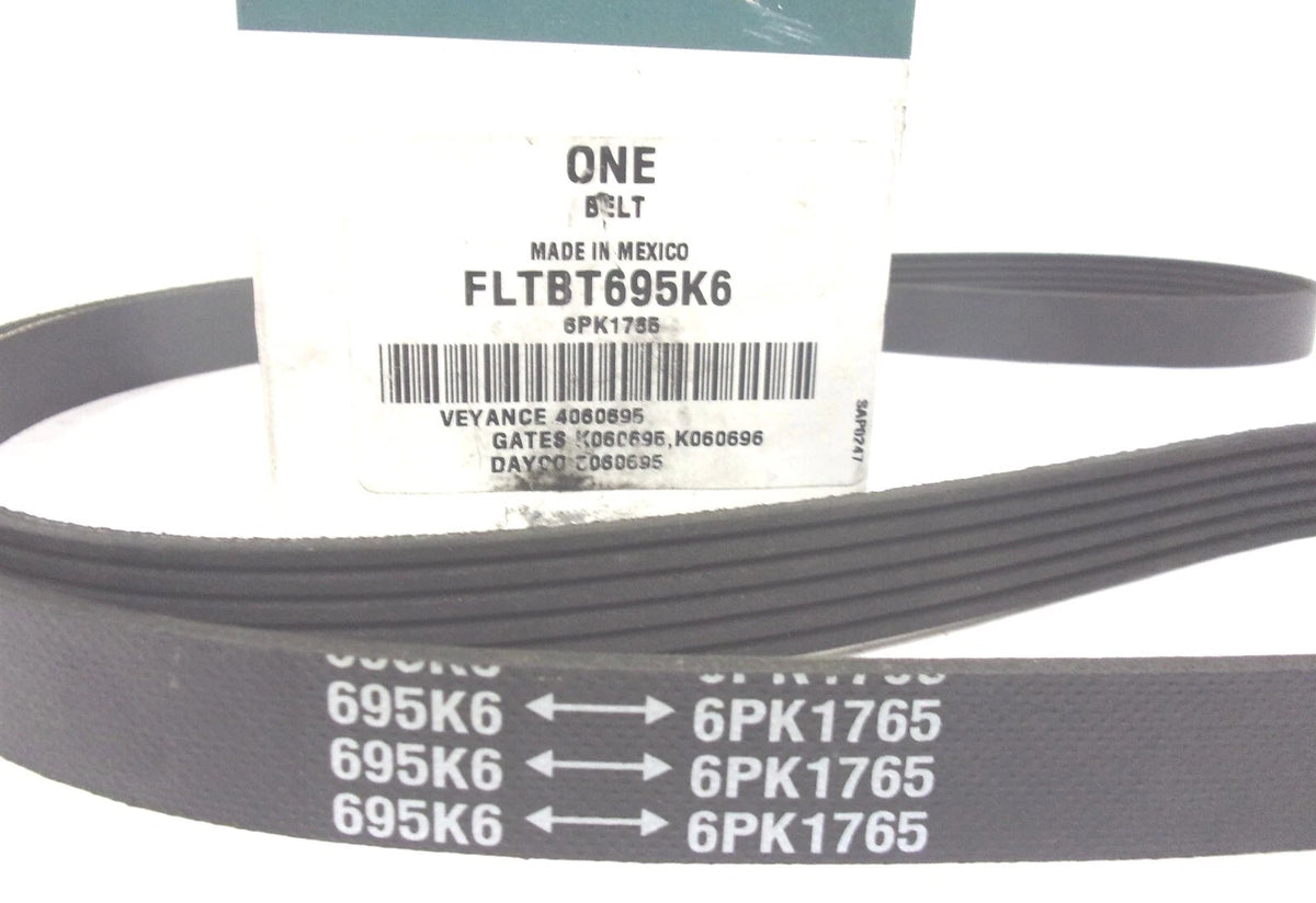 Serpentine Poly-V Belt 6PK1765 for International (FLTBT695K6)