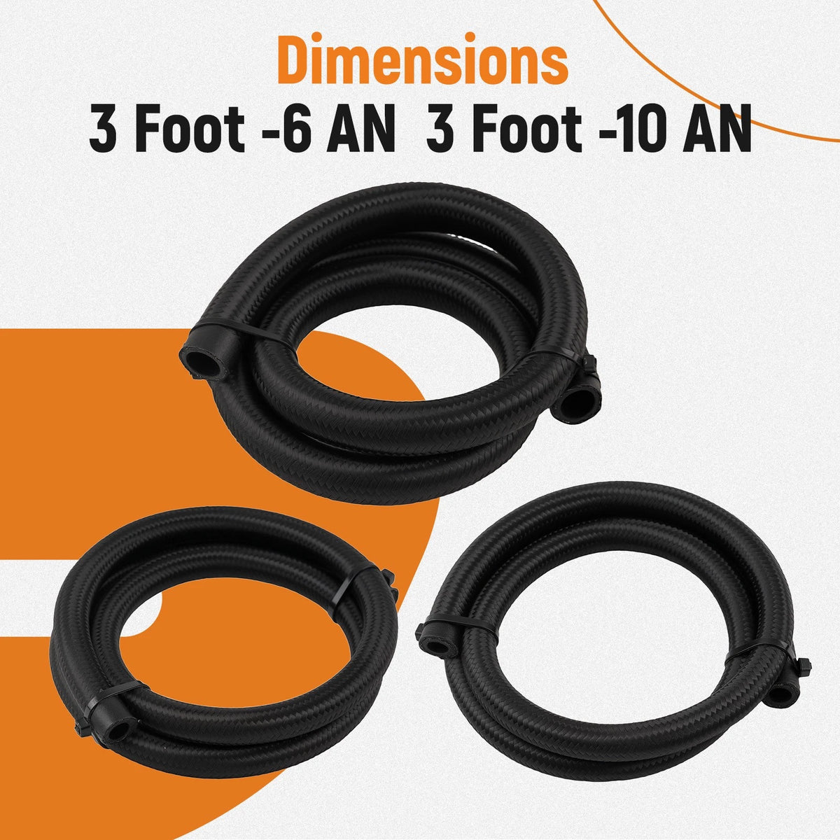 Power Steering Oil Line Kit 6AN 10AN for Universal Fitting (3FT)