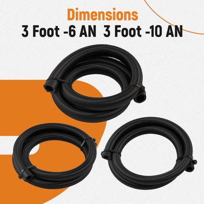 Power Steering Oil Line Kit 6AN 10AN for Universal Fitting (3FT)