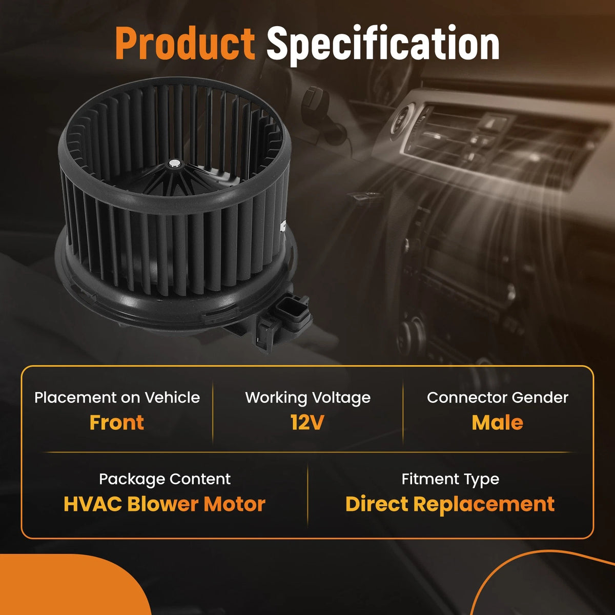 HVAC Heater Blower Motor Fan for Kia Forte 2.0L 2.4L (2010–2013) 971131M001 76961