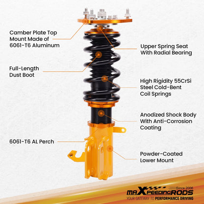 Adjustable Coilovers Suspension Shock Absorbers for Toyota Corolla AE101 (1993–1997)