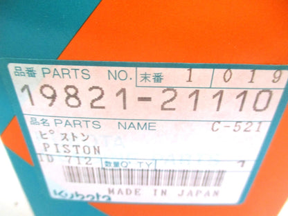 OEM Engine Standard Piston and Ring Kit for Kubota D1402 (07916-26670, 19821-21110)