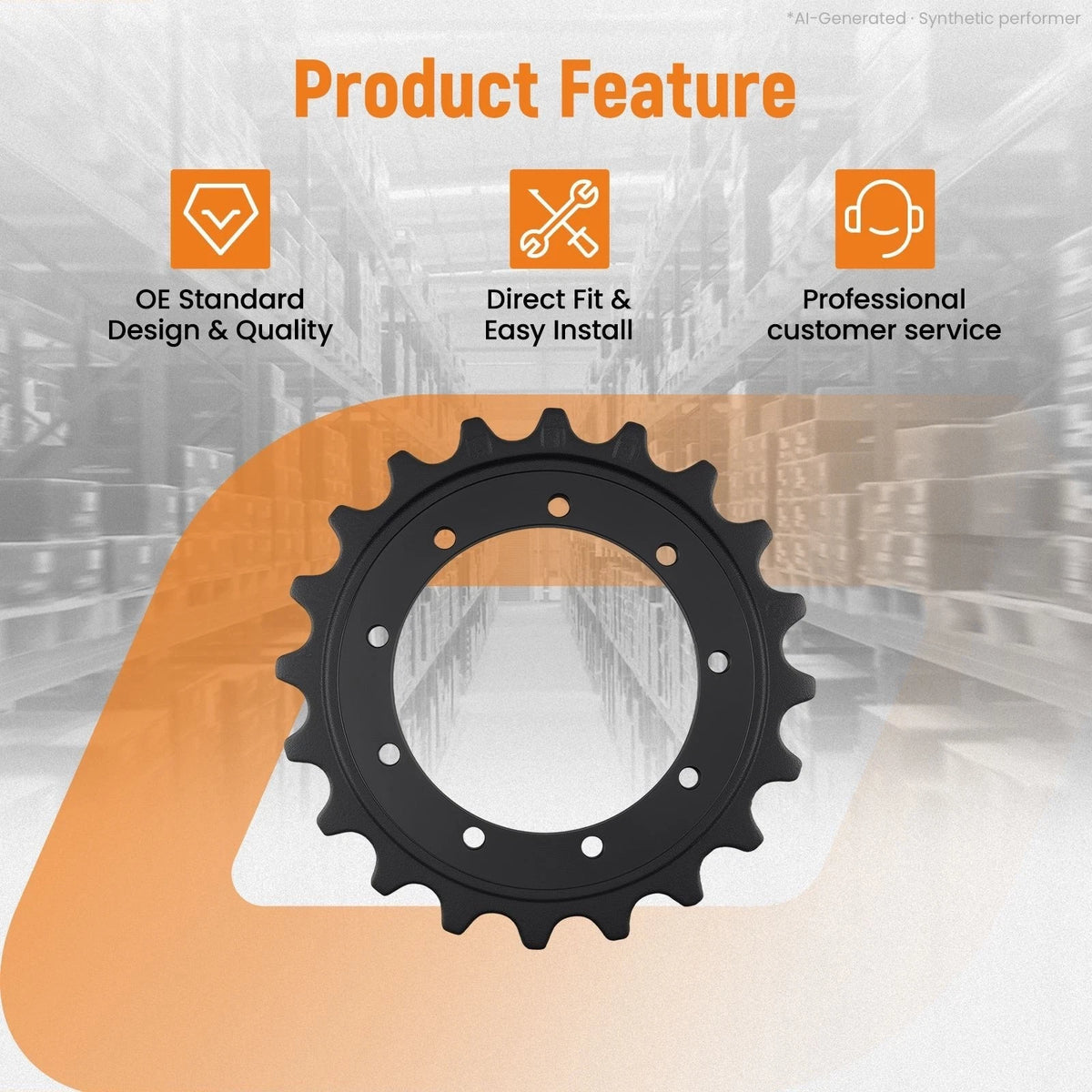 Drive Sprocket for Hitachi EX27U, John Deere 27C (20 Teeth, Steel, 2043505)