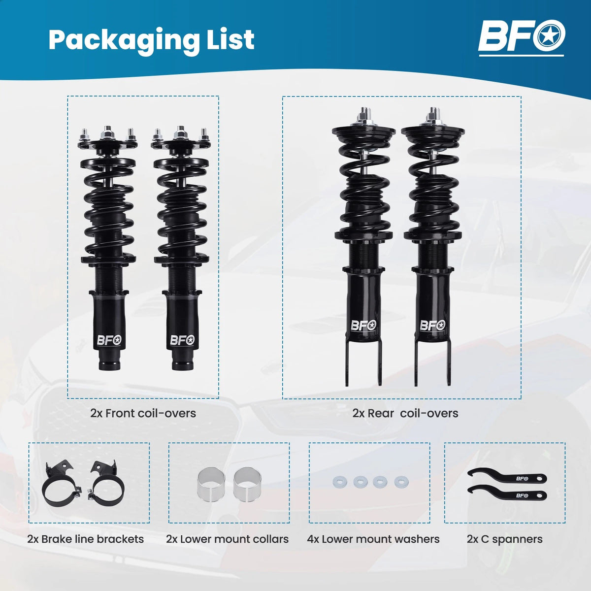 Coilovers Suspension Lowering Kit for Acura Integra (1994–2001), Civic (1992–2000), Del Sol