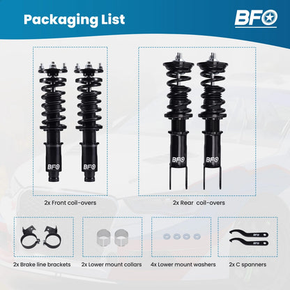 Coilovers Suspension Lowering Kit for Acura Integra (1994–2001), Civic (1992–2000), Del Sol