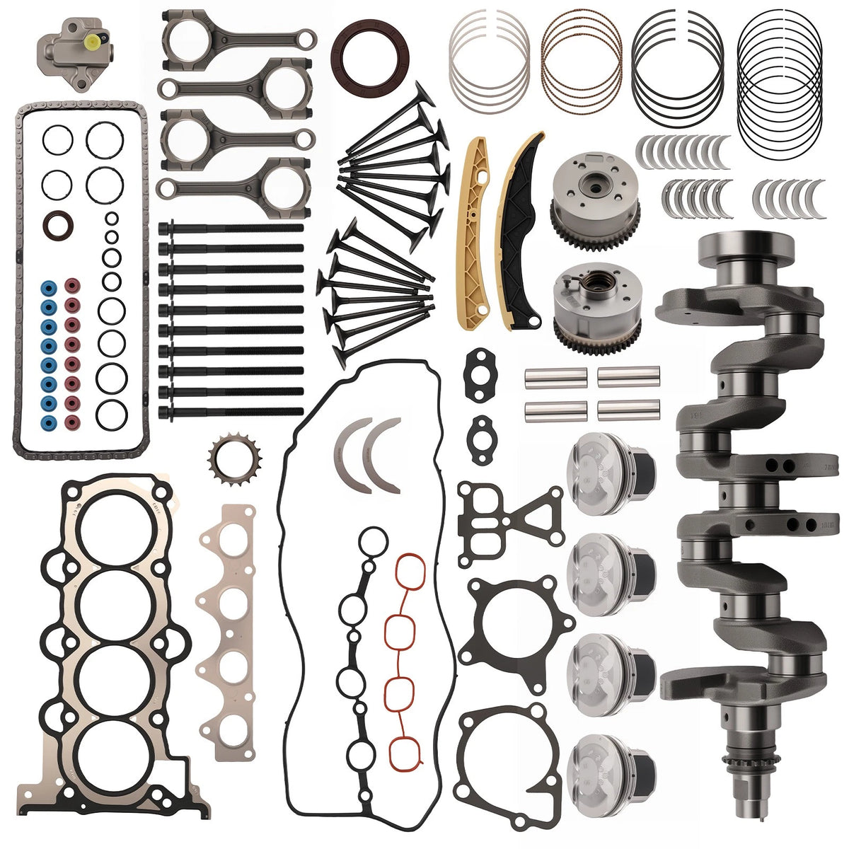 Engine Rebuild Overhaul Kit for Kia Soul 1.6L (2012–2019) Crankshaft/Piston/Timing