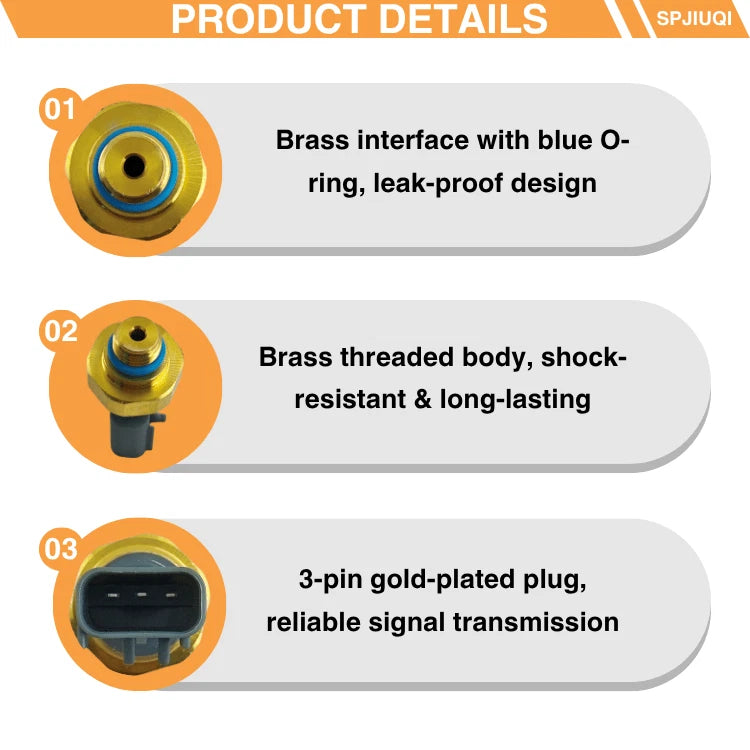 Gas Pressure Sensor EGR for Dodge Ram 2500 3500 (2003–2009) 4928594CUM 72-2578 12CP56-2