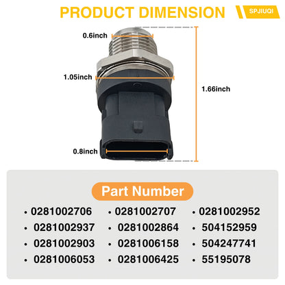 Diesel Fuel Rail Pressure Sensor Regulator for Ford Volvo Renault (2000–2023)
