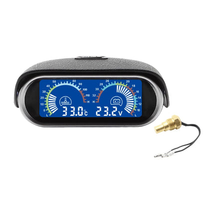 2-in-1 LCD Water Temp & Voltage Gauge Kit for Universal Car Truck Marine Boat