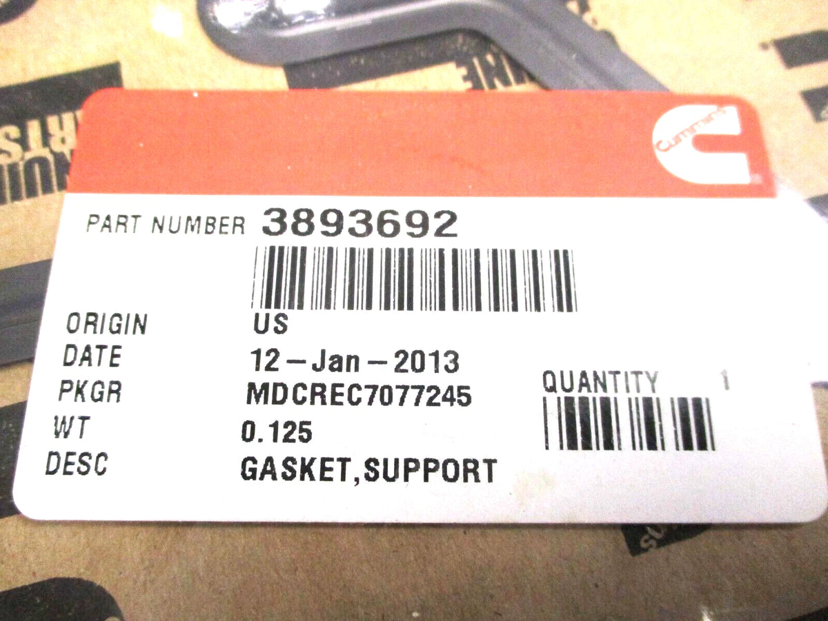 Water Manifold Gasket for Cummins Engine N14 (3893692, NSN 5330-01-475-9720)