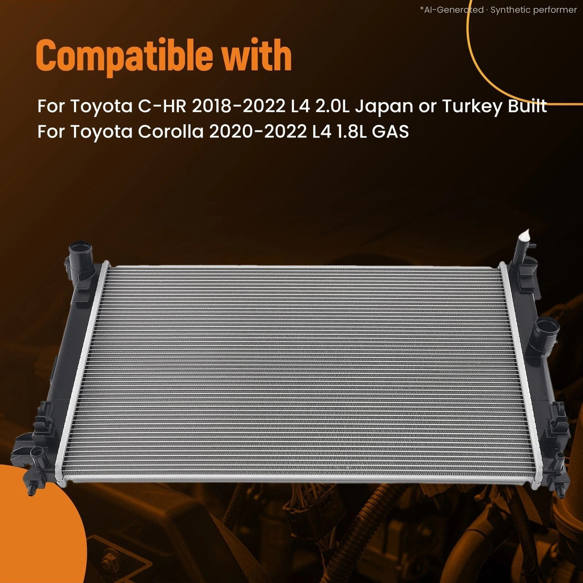 Aluminum Radiator for Toyota Corolla C-HR (2020–2022) 13825 Direct Fit