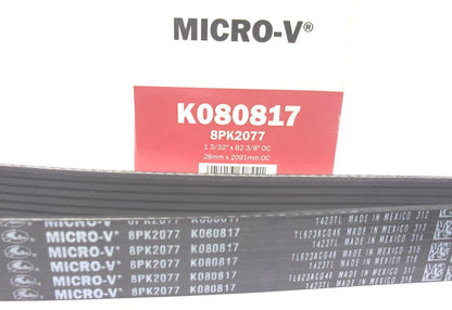 Gates Serpentine Micro-V Belt 8PK2077 for K080817 (Fits 82-3/8" x 1-3/32")