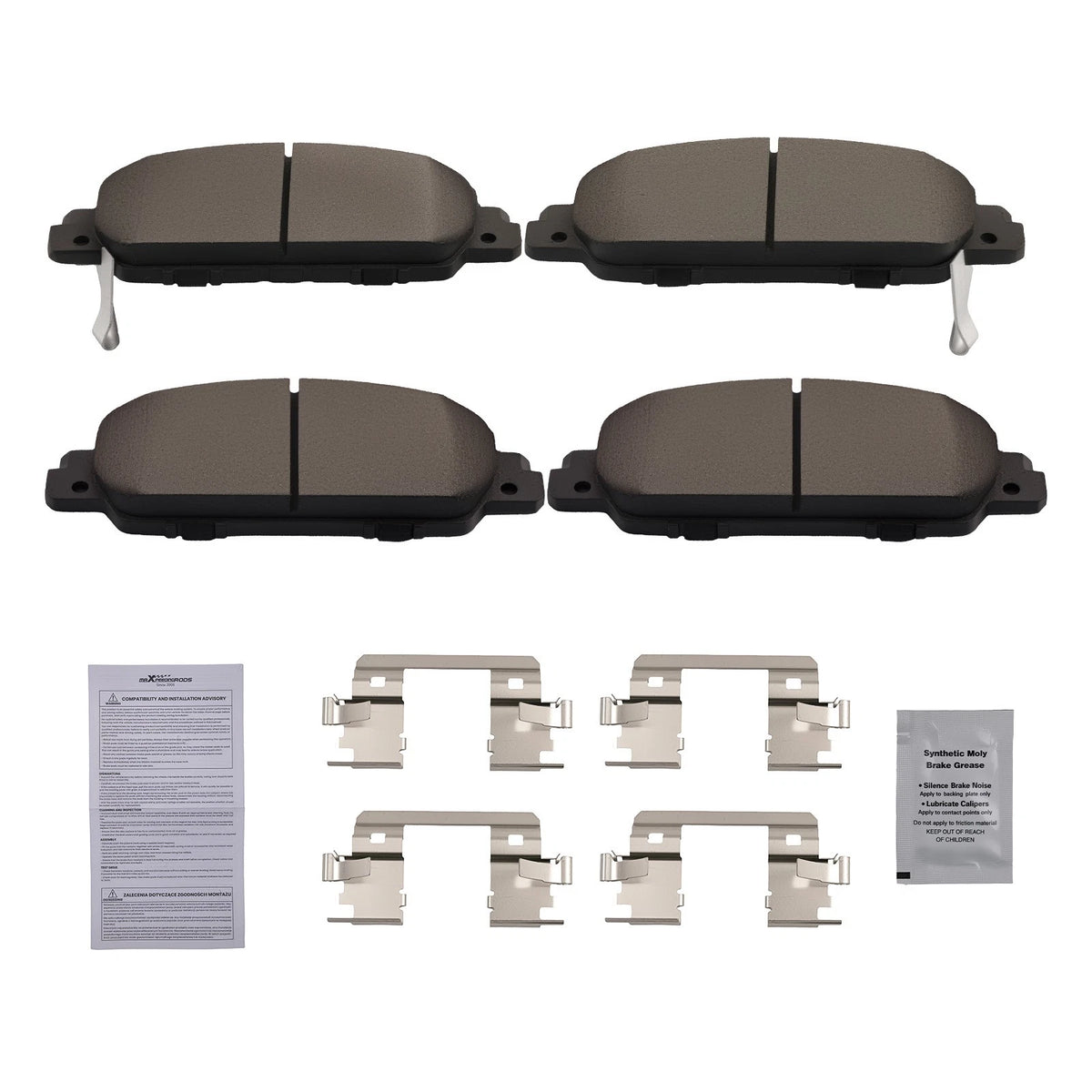 Set of 4 Front Ceramic Brake Pads for Honda HR-V (2016–2023)/Accord (2013–2023) P1654