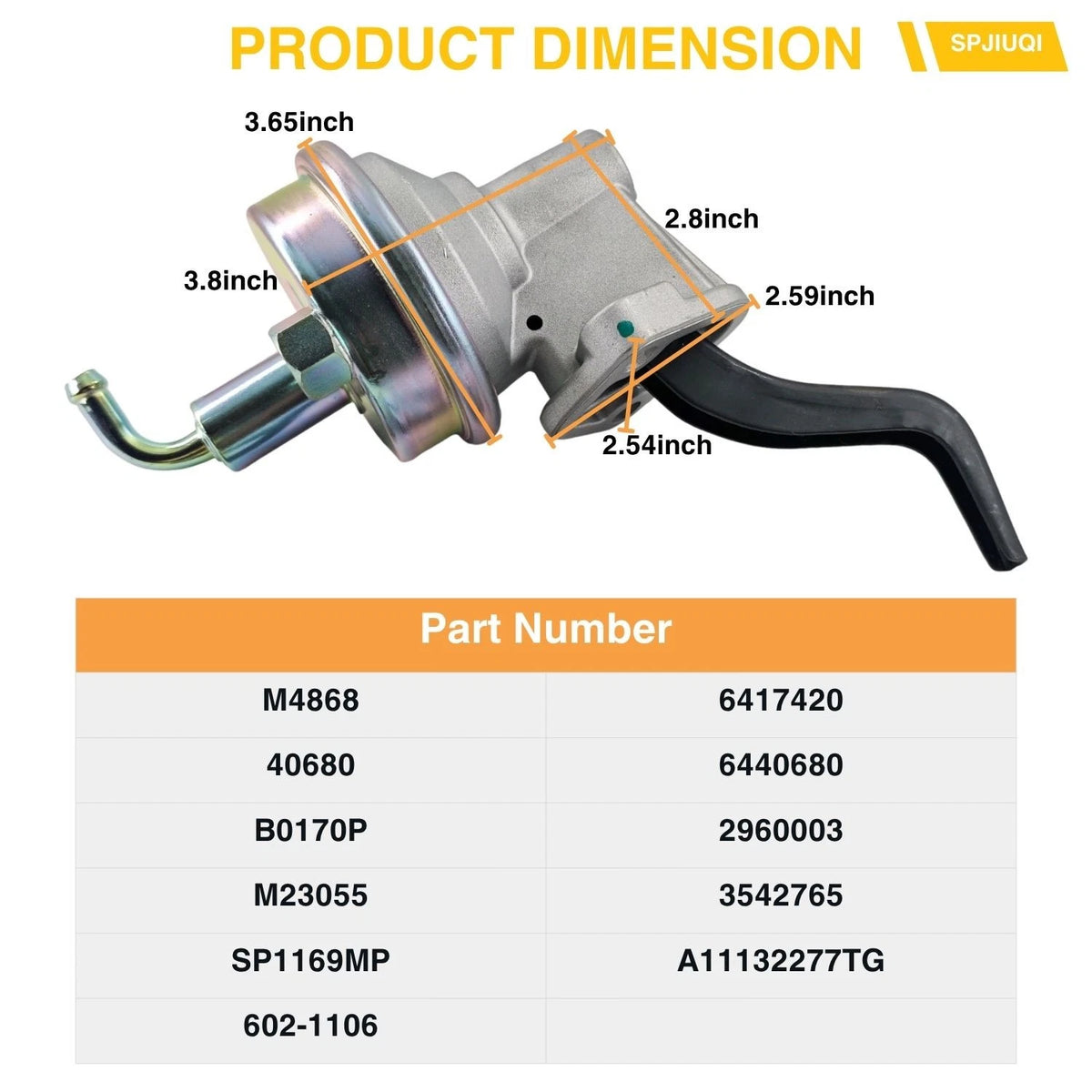 Fuel Pump SP1169MP for Pontiac LeMans 400 350 428 (1969–1972)