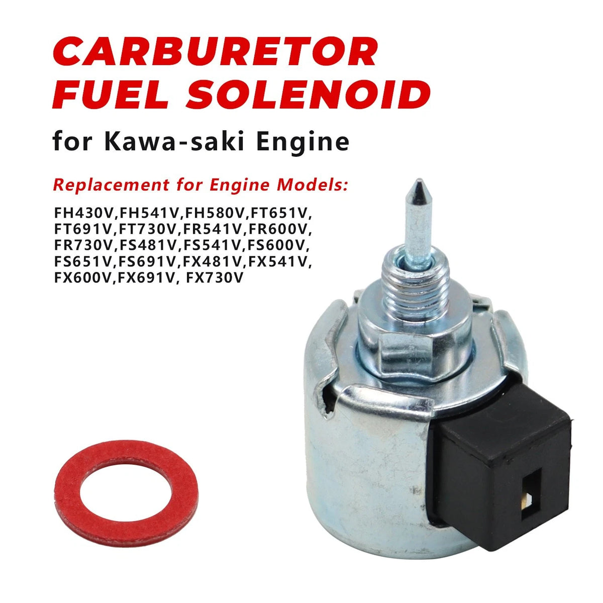 Carburetor Carb Fuel Solenoid for Kawasaki FS691V FH381V FH580V (21188-7002)
