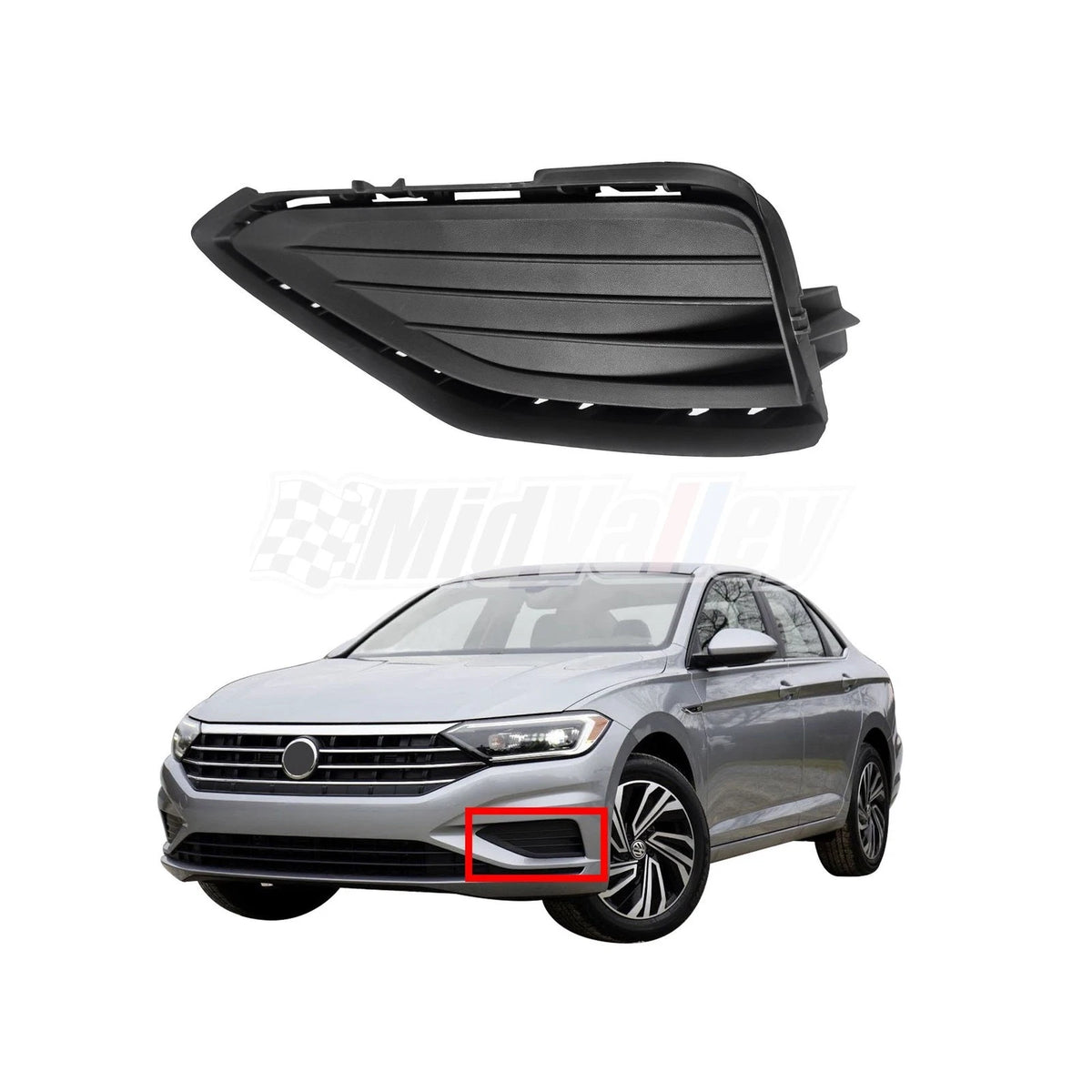 Front Lower Bumper Grille Cover for Volkswagen Jetta (2019–2021)