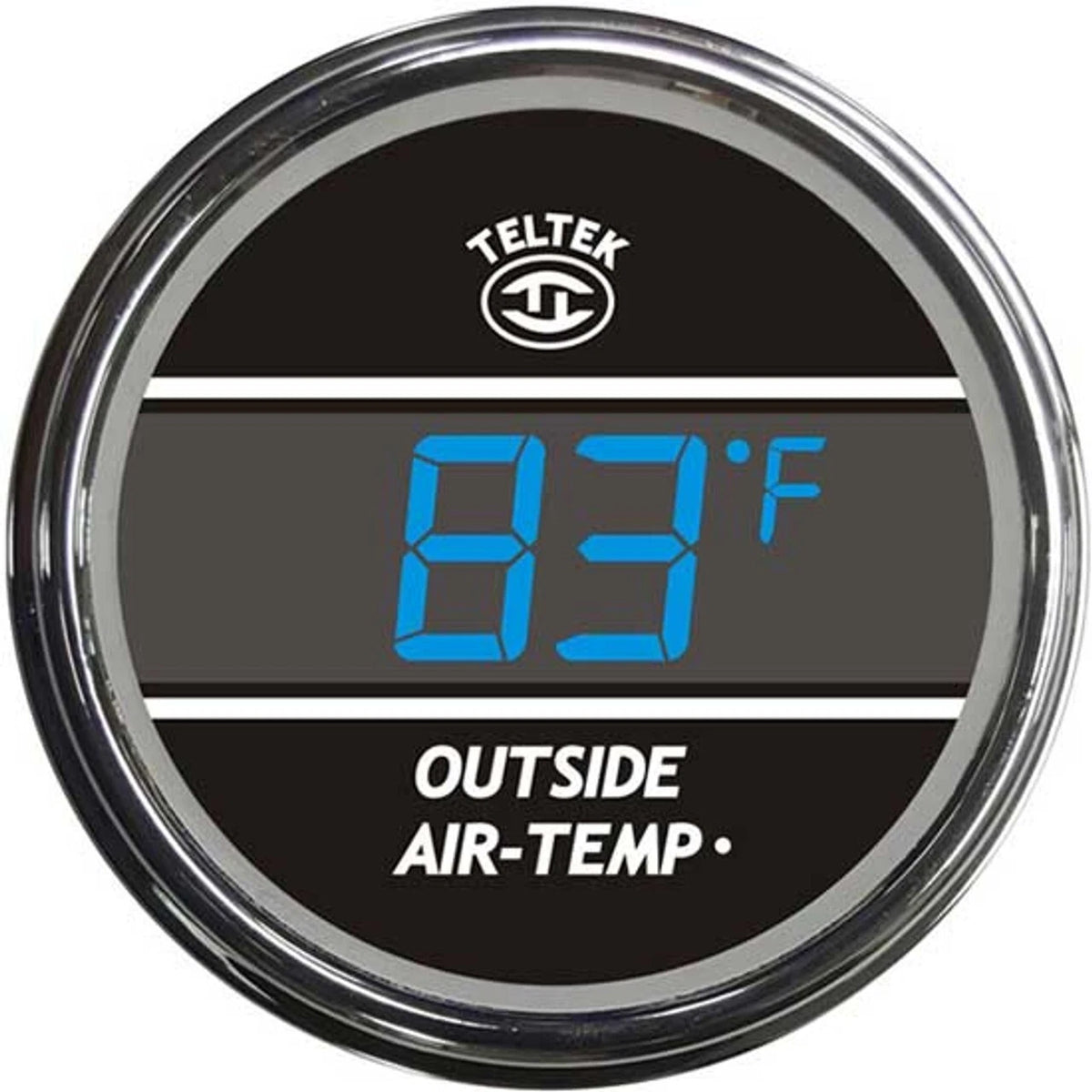 Blue Digital Outside Air Temperature Gauge with Ice Warning for Teltek (201)