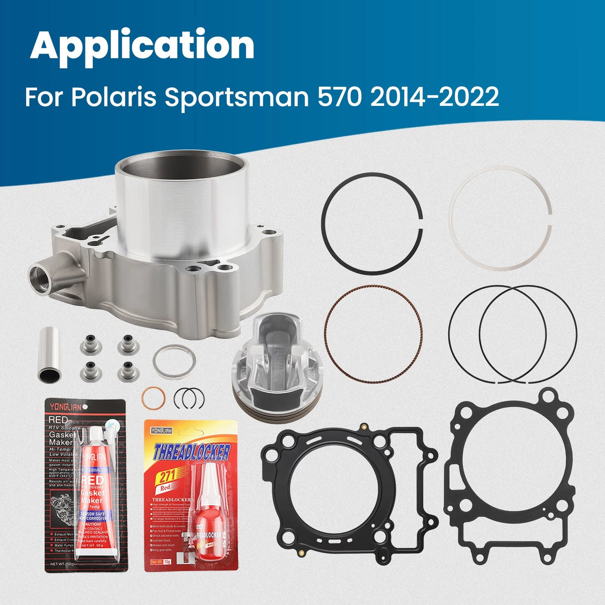 Top End Cylinder Rebuild Kit for Polaris Ranger RZR Sportsman ACE (2012–2022)