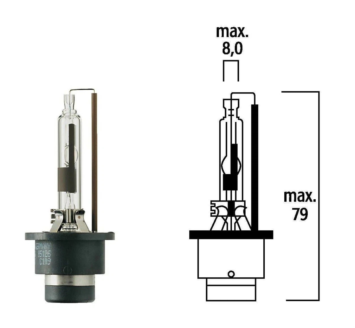 D2R HID Xenon Light Bulb 85V/35W 4200°K for Flosser
