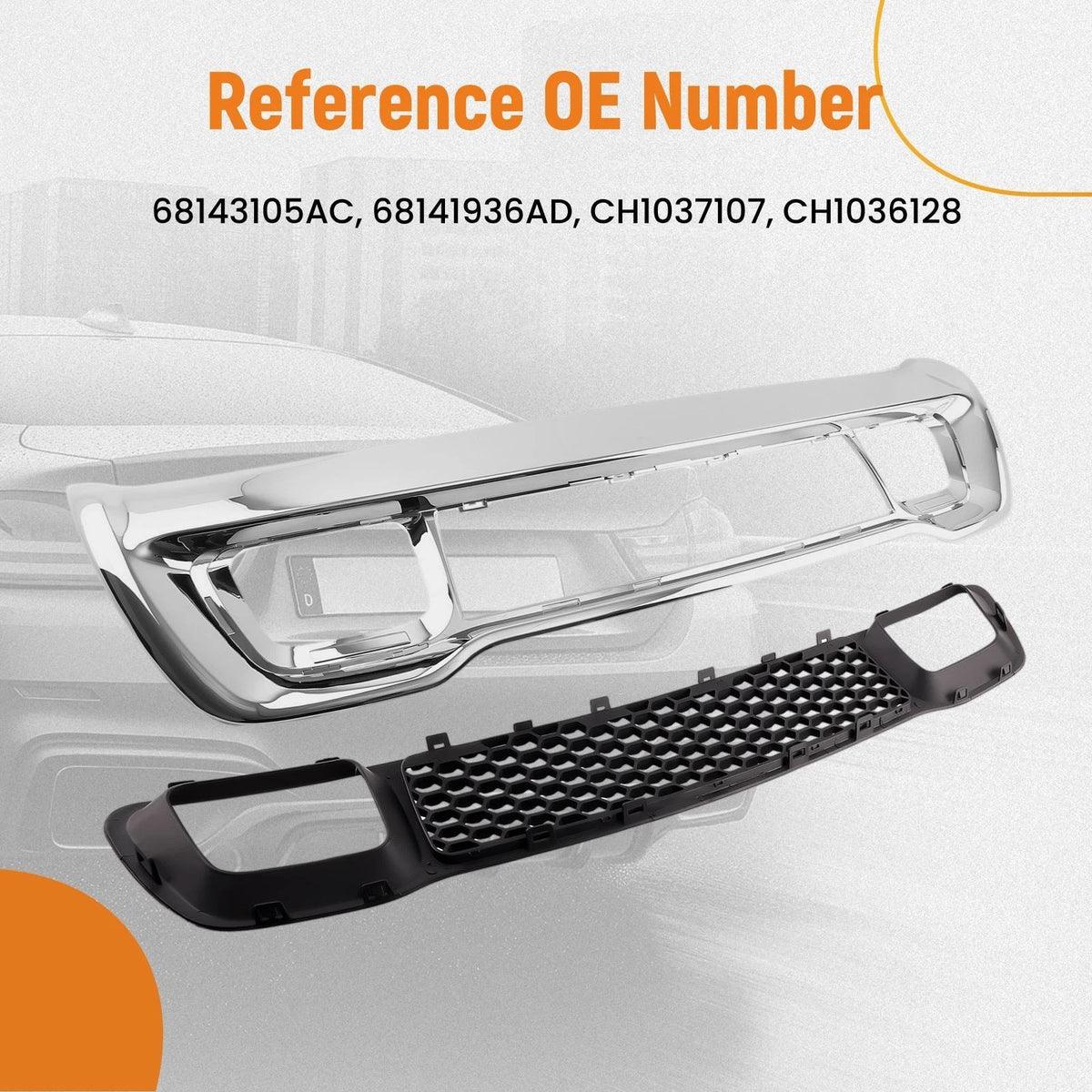Chrome Front Lower Grille Trim Molding Bezel for Jeep Grand Cherokee (2014–2016)