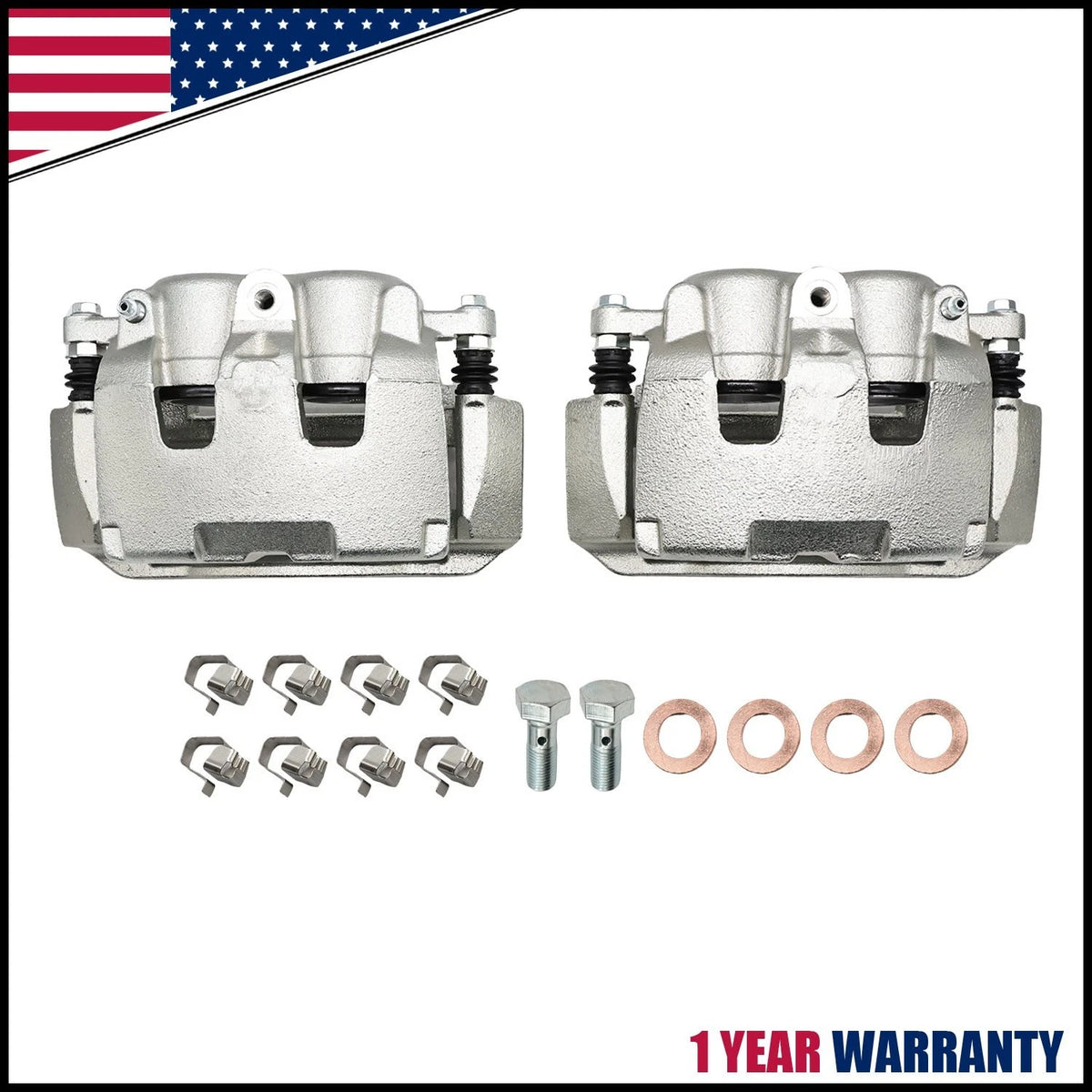 Front Brake Calipers Silver for Ram 1500 (2011–2018)