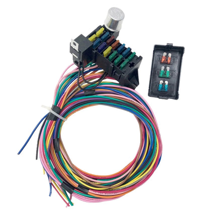 Universal 14 Fuse 12-14 Circuit Wire Harness for GXL Race XL